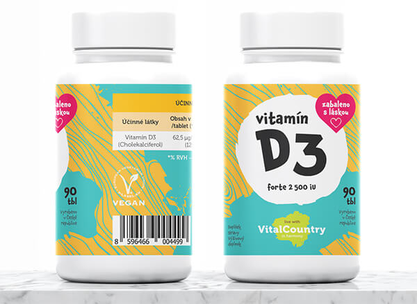 Vital Country Vitamín D3 pro dospělé 2500 IU